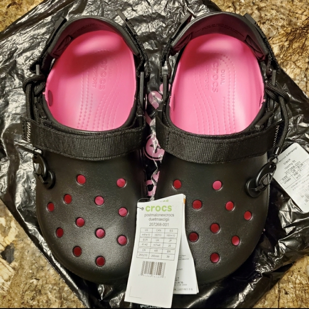 NWT Post Malone Crocs M8 W10